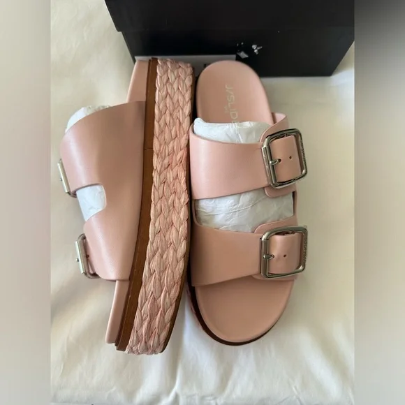 NWT J/SLIDES BONNIE Light Pink Leather Sandal New with box 8.5 - Picture 9 of 14